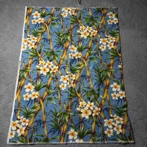 Hawaiian Fabric Blue Floral Heavy